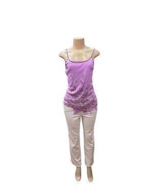 YOGO Italy Y2K Fairycore Purple Sequin Cami Top L/XL